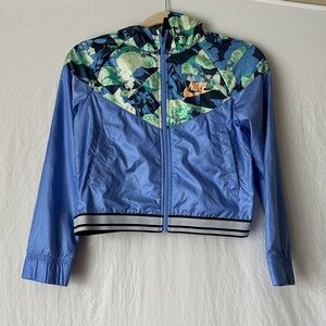 Nike Blue and Green Floral Jacket